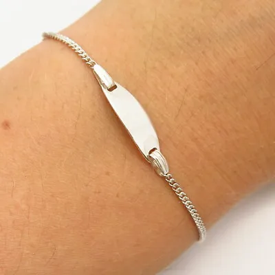 925 Sterling Silver ID Cable Link Baby Bracelet 5.5  • $22.99