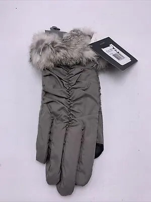 $58 Echo Touch Grey  Gloves With Rabbit Fur  Cuff Size Medium 54k • $27.99