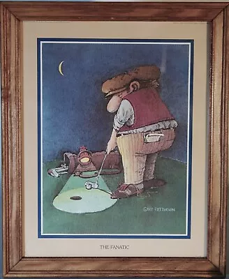 Vintage 1980’s Gary Patterson THE FANATIC Golf Print 9x11 Framed Pre-owned • $10