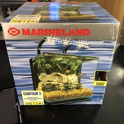 Marineland Contour 3 Aquarium Kit 3 Gallons Rounded Glass Corners Includes LED • $55