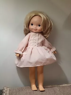 VTG 70's Fisher Price My Friend Mandy Baby Doll #210 16 Tall W/ Pink Orig Dress • $35