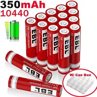 EBL 3.7V 350mAh 10440 Li-ion Rechargeable Batteries For LED Flashlight Toy Lot • $11.19