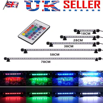 £18.19 • Buy Aquarium Fish Tank Light RGB LED Submersible Bubble Lamp Pond Strip Lights UK