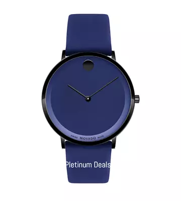 MOVADO Modern 47 Blue Dial Leather Strap Men's Swiss Watch • $349