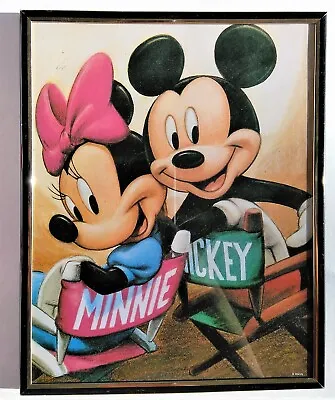 £9.91 • Buy Disney Vintage Mickey Mouse & Minnie Mouse Director Chair Framed 8x10 Art Print