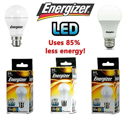 £7.99 • Buy Energizer LED GLS Bulbs 5.6w = 40w 9.2W = 60W 12.5w = 100 WATT BC B22 ES E27