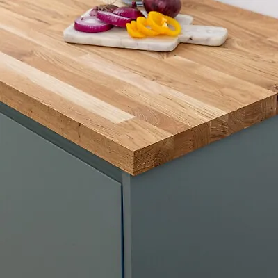 Solid Farmhouse Oak Rustic Wood Worktops | 40mm Stave Wooden Kitchen Countertops • £174.99