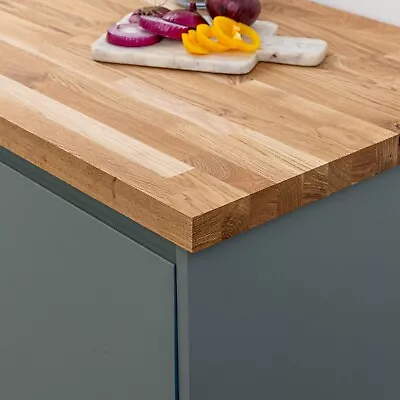 Solid Farmhouse Oak Rustic Wood Worktops | 40mm Stave Wooden Kitchen Countertops • £39.99