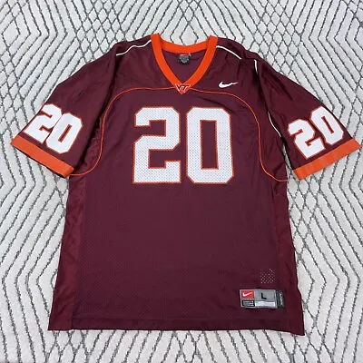 Vintage Virginia Tech Hokies Jersey Men Large Maroon Nike Team Uniform Shirt Y2K • $34.91