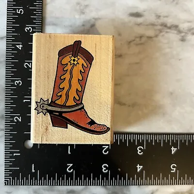 Inkadinkado Cowboy Boot Wood Spur Rubber Stamp • $5