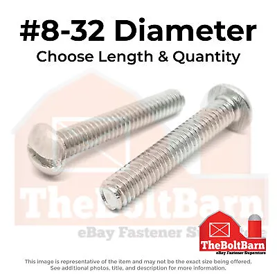 #8-32 Stainless Slotted Round Head Machine Screws (Choose Length & Qty) • $237.80