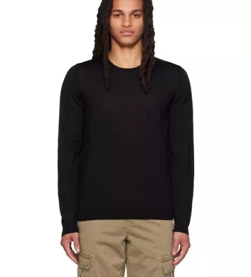 Boss Hugo Boss Sweater Mens Cotton Lightweight Crewneck Long Sleeve Black Sz XL • $29.95