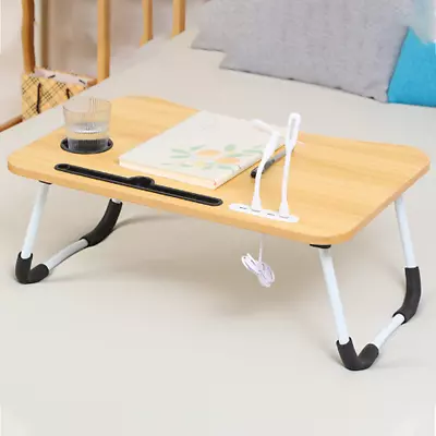 Laptop Stand Table Foldable Desk Computer Study Bed Adjustable Portable Cup Slot • $21.09