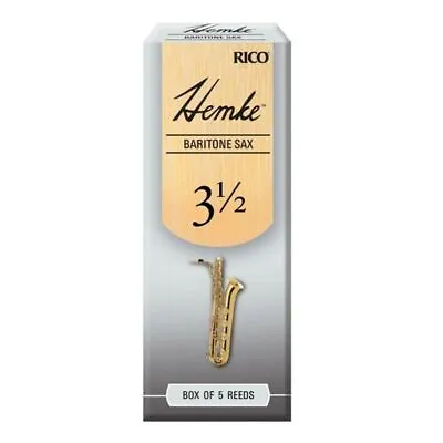$55 • Buy D'addario Rico  Hemke Baritone Saxophone Reeds Strength 3 1/2  Box Of 5 Reeds