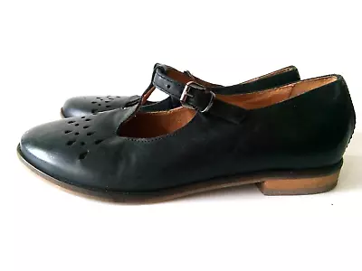 Vintage Fat Face Women`s Girls Shoes Flat Size EUR-37 Black Leather • £26