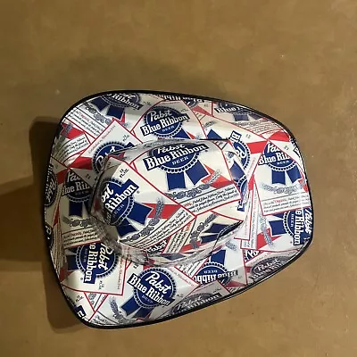 PBR Pabst Blue Ribbon Beer Cowboy Hat Cardboard & Elastic Party Hat New  • $15