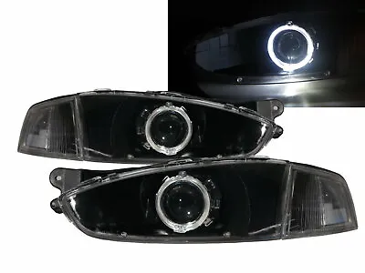 Mirage MK5 95-03 Guide LED Angel-Eye Projector Headlight BK For Mitsubishi LHD • $495.09
