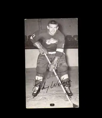 Johnny Wilson Signed JD McCarthy Vintage Postcard 1950`s 60`s Detroit Red Wings  • $15