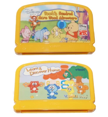$8.33 • Buy 2 Vtech V.Smile Baby - Pooh Hundred Acre Wood + Learn Discover Home Cartridges