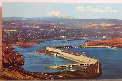 Oregon OR Washington WA Columbia River Dalles Dam Mt Hood Postcard Old Vintage • $0.50