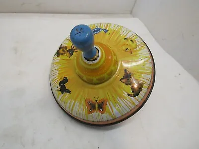 Ohio Art Spinning Top Metal Tin Animals Duck Bunny Bird Kitty Butterfly Vintage • $12.99