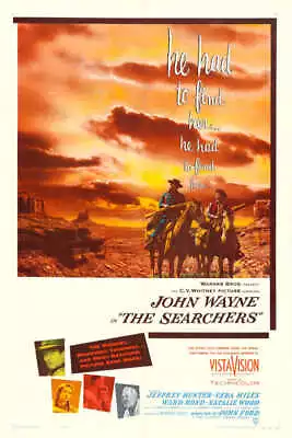 1956 THE SEARCHERS VINTAGE JOHN WAYNE WESTERN MOVIE POSTER PRINT 24x16 9MIL  • $25.95