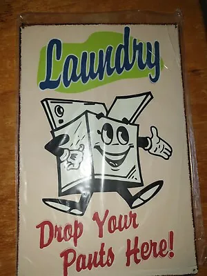 £3 • Buy New Laundry Drop Your Pants Here, Retro Vintage Aluminium Sign, Gift.