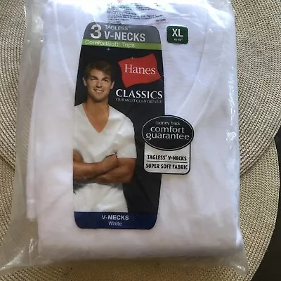 NEW Hanes Classic Tagless V-Neck ComfortSoft XL TEEs 3 Pack White / $20. • $23.99