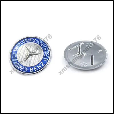 Mercedes-Benz Blue Hood Emblem Laurel Wreath Flat Logo GLC GLE GLS GL G ML GLK • $25.99