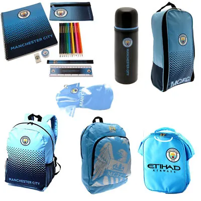 £15.50 • Buy Manchester City School Gym Bag Backpack Boot Bag Stationery Set