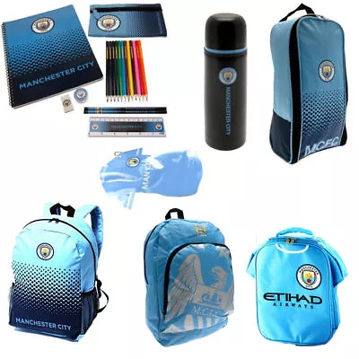 Manchester City School Gym Bag Backpack Boot Bag Stationery Set • £14.50