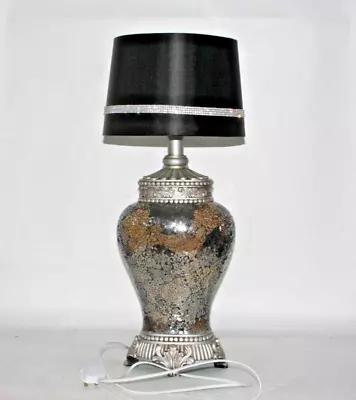 Large Ht 65cm Ceramic Sequined 'Egyptian Artifact'  Style Table Lamp Black Shade • £25