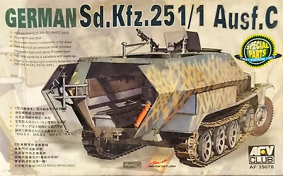 AFV Club 1:35 Sd.Kfz.251/1 Ausf.C APC W/Metal Fender Model Kit 35078 SEALED BAGS • £32.90