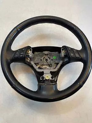 STEERING Wheel W Cruise Black Leather GS120-00720 Fits 2003-2005 MAZDA 6 • $52.88