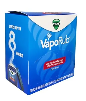 24 Pack Of Vicks Vaporub Topical Ointment 12g Tin Travel Size By Vick • $34.99