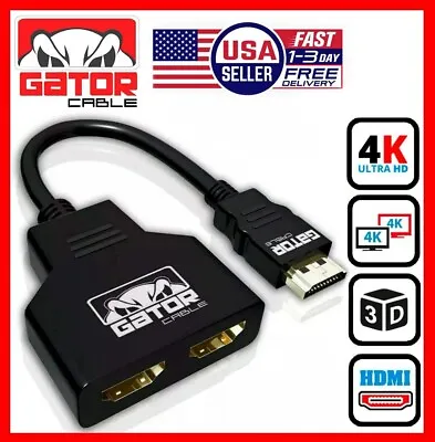 4K HDMI 2.0 Cable Splitter Switch UHD HDTV Switcher Signal Split 1 In To 2 Out • $8.99