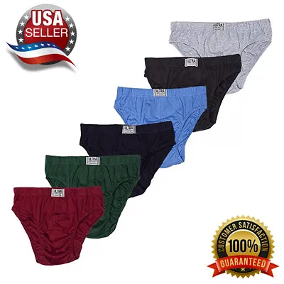 Men's ULTRA Cotton Bikini Brief Underwear - Assorted Colors (6 Pack) • $17.95