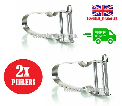 2x Stainless Steel Potato Peeler Fruit Vegetable Spud Speed Slicer French Cutter • £4.99