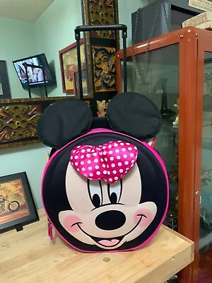 Disney Store Minnie Mouse Rolling Wheeled Lugguage Suitcase 14  X 14  Pink • $40