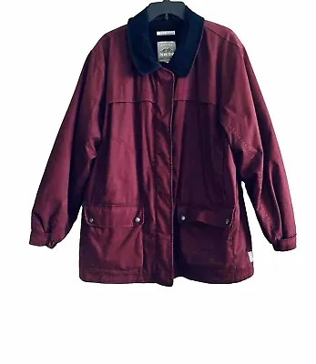 Women’s 80s Pacific Trail Outdoor Wear Burgundy Insulated Ski Jacket Hood XL • $39.99