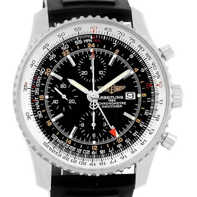 Breitling Navitimer World Chronograph GMT Stainless Steel Dual Timezone A24322 • $6295