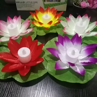 Lamp Lotus Light Electronic Candle Lotus Lamp Floating Lotus Flower Lamps LED • $4.08