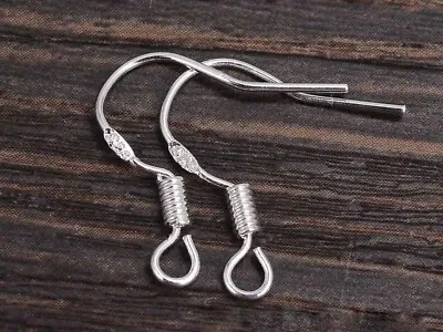 925 Stamped Silver Coated Fish Hooks Earring Making Learning Findings • £1.50