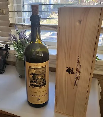3 Liters Used Empty Display Green Glass Wine Bottle #3.92 With Wooden Box #2.73 • $16.95