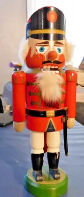 Vintage Erzgebirge Hand Painted Nutcracker 10  Tall (East Germany) • $12