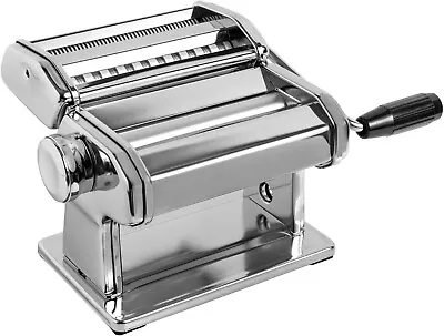 Pasta Maker Machine Manual Pasta Roller With Adjustable Dough Thickness - Silver • $69.99