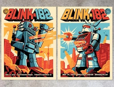 Blink-182 Toronto And Brooklyn Posters Signed Matching Set - Artist Edition X/50 • $299