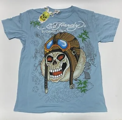 Authentic New Vintage Men's Ed Hardy T-shirt Kamikaze Lt. Blue XL • $36.95