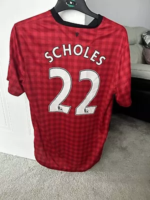 Manchester United Football Shirt Mens Large Red Nike 2012/13 Home #22 Scholes • £45