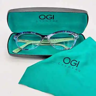 OGI Evolution 9233 2115 Riviera Blue/Aloe Eyeglass Frames Case & Polish Cloth • $49